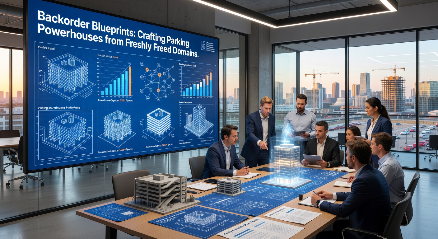 Chart depicting revenue growth curve for a parked domain post-backorder, with timelines from catch to peak earnings and ad network integrations