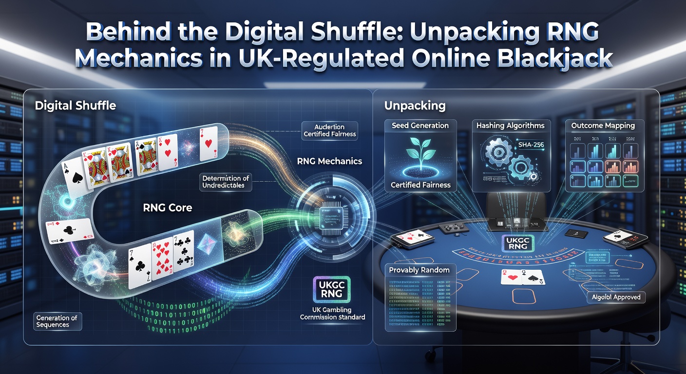 Close-up of RNG certification badge on a UK online casino interface, symbolizing verified fairness in blackjack shuffles