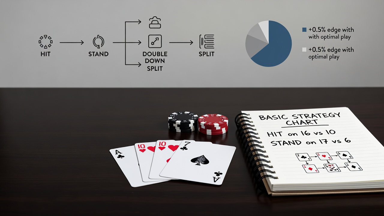 Blackjack table layout showing card positions and betting areas during a standard game