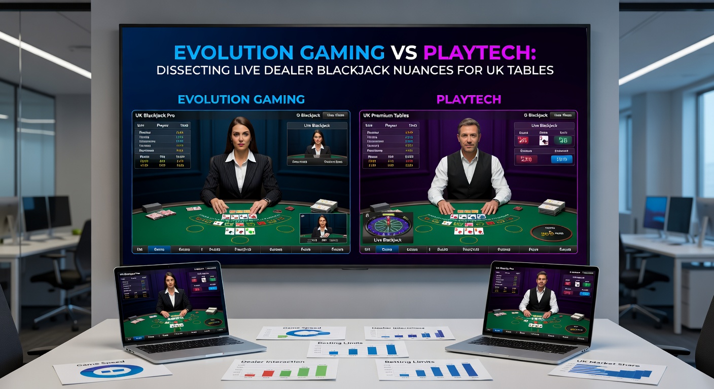 Comparison chart of Evolution and Playtech blackjack table limits for UK players, highlighting min/max bets and VIP options