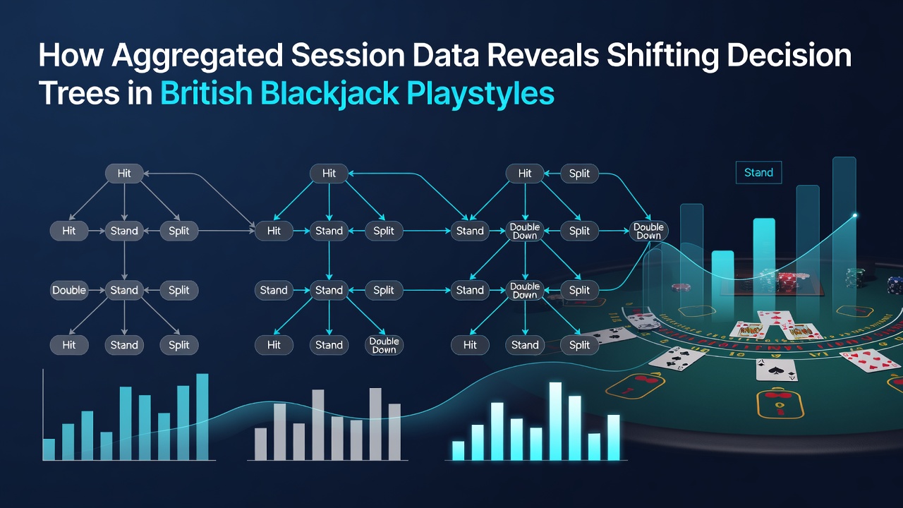 Aggregated session data charts showing decision tree shifts in British blackjack playstyles