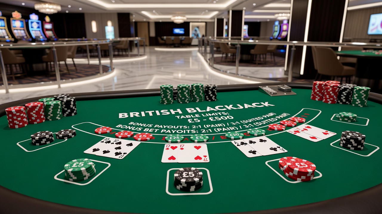 Live dealer blackjack setup illustrating bonus progress tracking near table limit displays