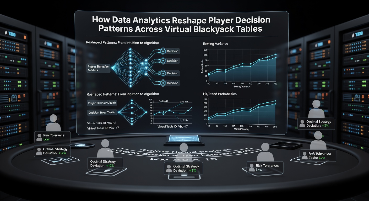 Dashboard view showing aggregated player decision data and strategy deviation metrics for virtual blackjack sessions