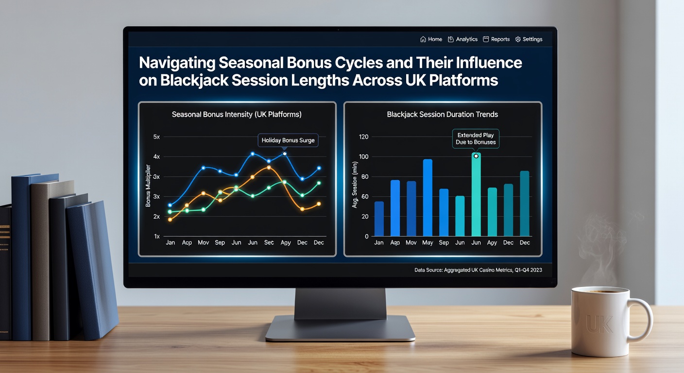 Chart displaying average blackjack session durations across UK platforms during different seasonal bonus periods
