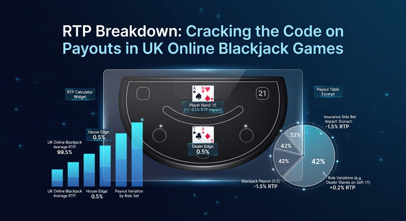 Digital graph displaying RTP curves for various UK online blackjack variants, highlighting peaks near 99.5 percent over millions of hands